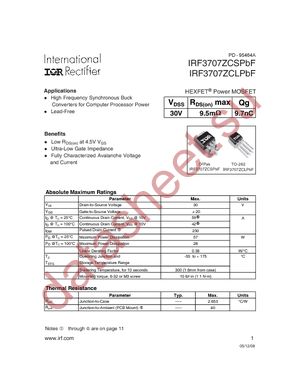 IRF3707ZCSTRLP datasheet  